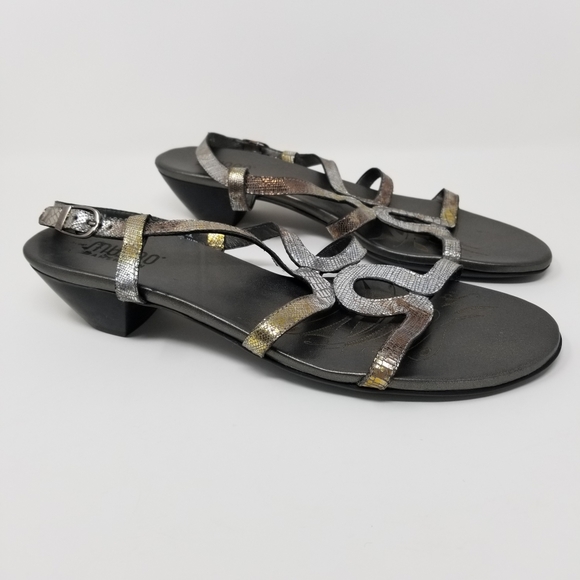 Munro Bali Sandals Crocodile Metallic 10.5